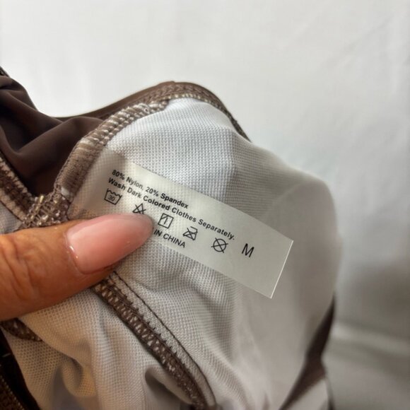 Women's Heytalala Brown One-Piece Swimsuit Size M - Picture 4 of 5